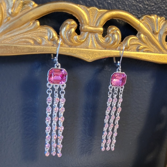 GIVENCHY pink and silver earrings - Picture 5 of 10
